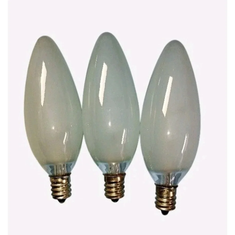 Candlebra Base KT 120 Volts 60 Watt Frosted Glass Light Bulb Four Piece Bundle
